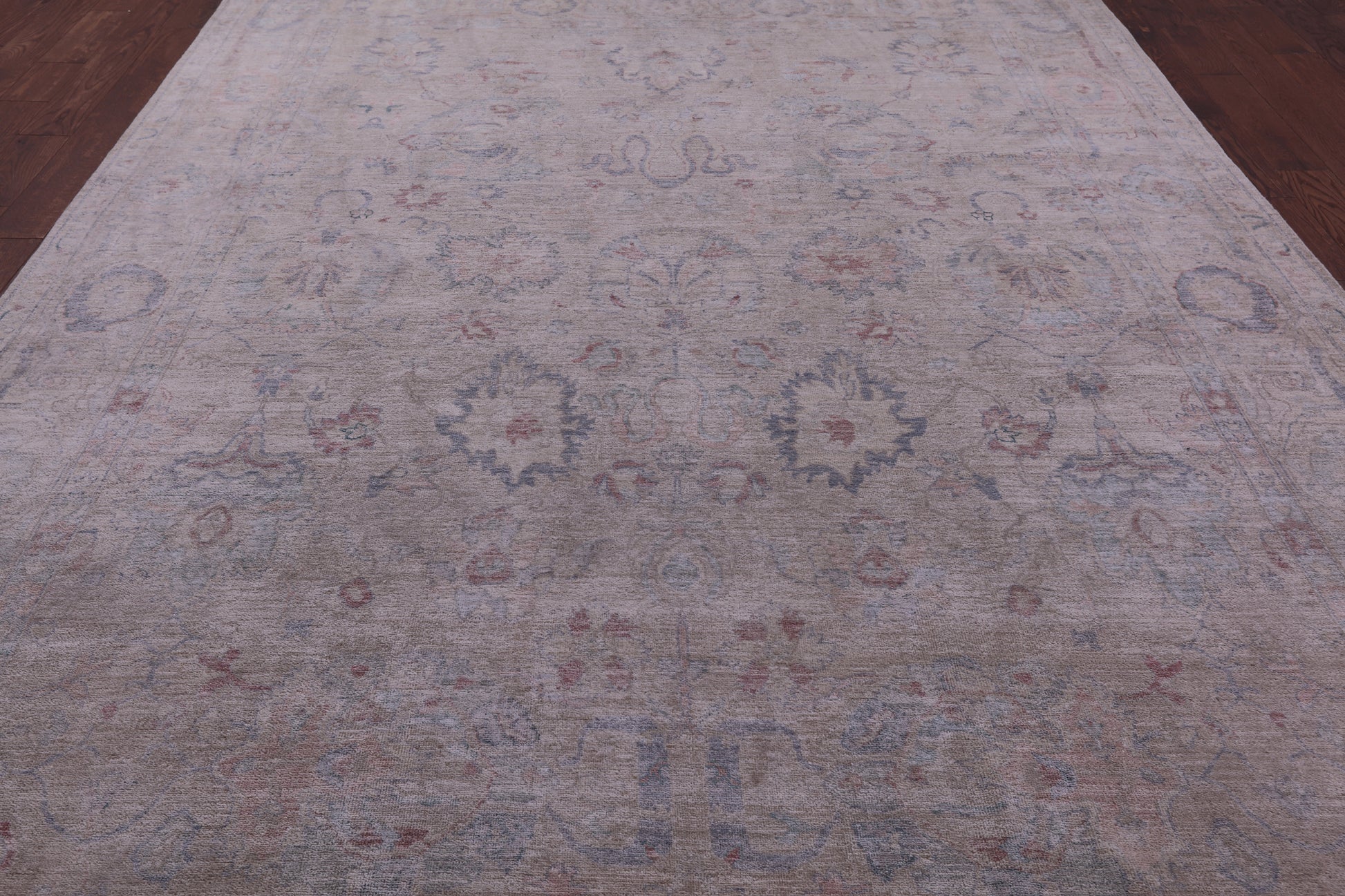Ivory Turkish Oushak Handmade Wool Rug - 8' 11" X 11' 11" - Golden Nile