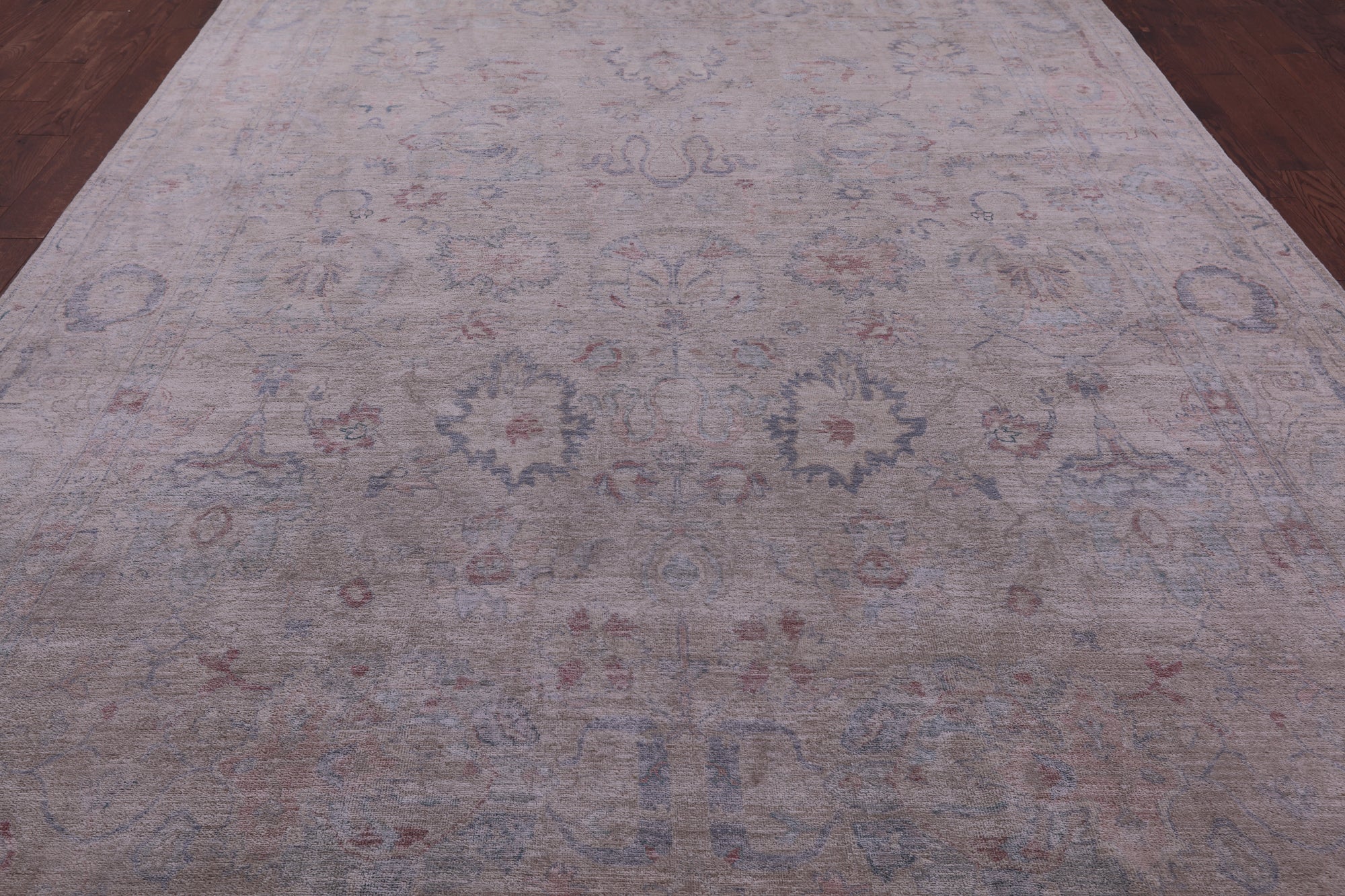 Ivory Turkish Oushak Handmade Wool Rug - 8' 11" X 11' 11" - Golden Nile