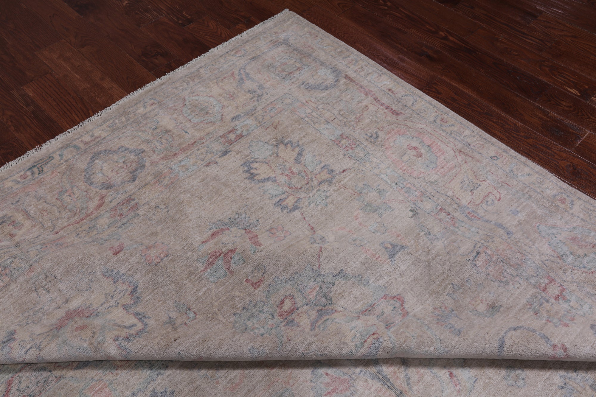 Ivory Turkish Oushak Handmade Wool Rug - 8' 11" X 11' 11"