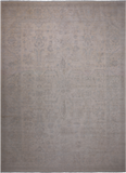 Ivory Turkish Oushak Hand Knotted Wool Rug - 9' 10" X 13' 9"