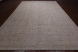 Ivory Turkish Oushak Hand Knotted Wool Rug - 9' 10" X 13' 9"