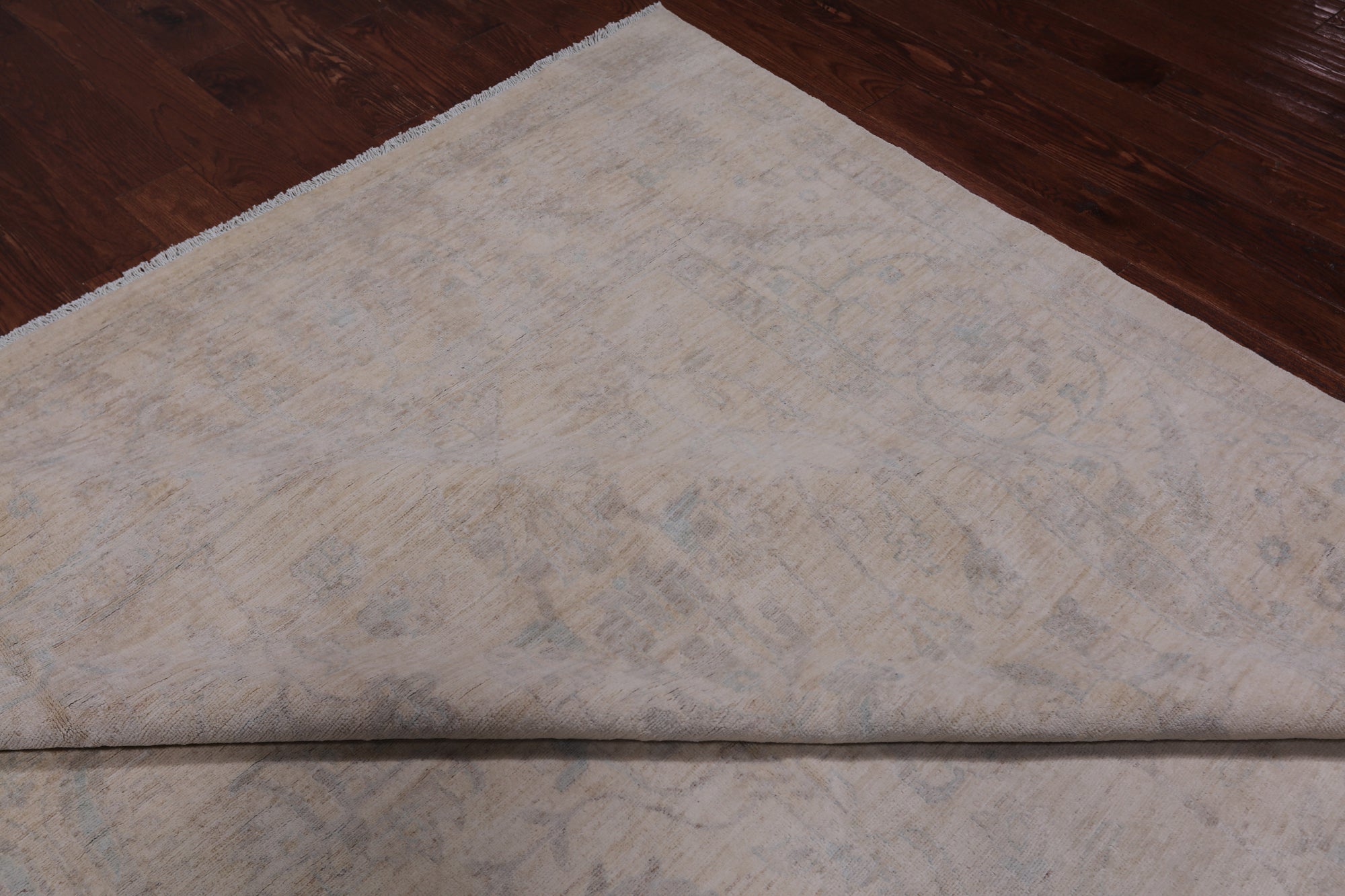 Ivory Turkish Oushak Hand Knotted Wool Rug - 9' 10" X 13' 9"