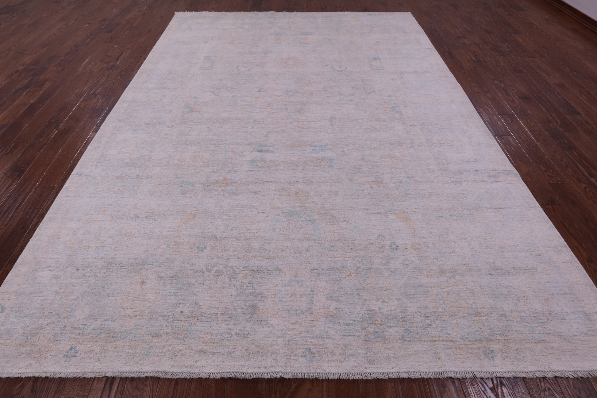 Ivory Turkish Oushak Hand Knotted Wool Rug - 8' 11" X 12' 0" - Golden Nile