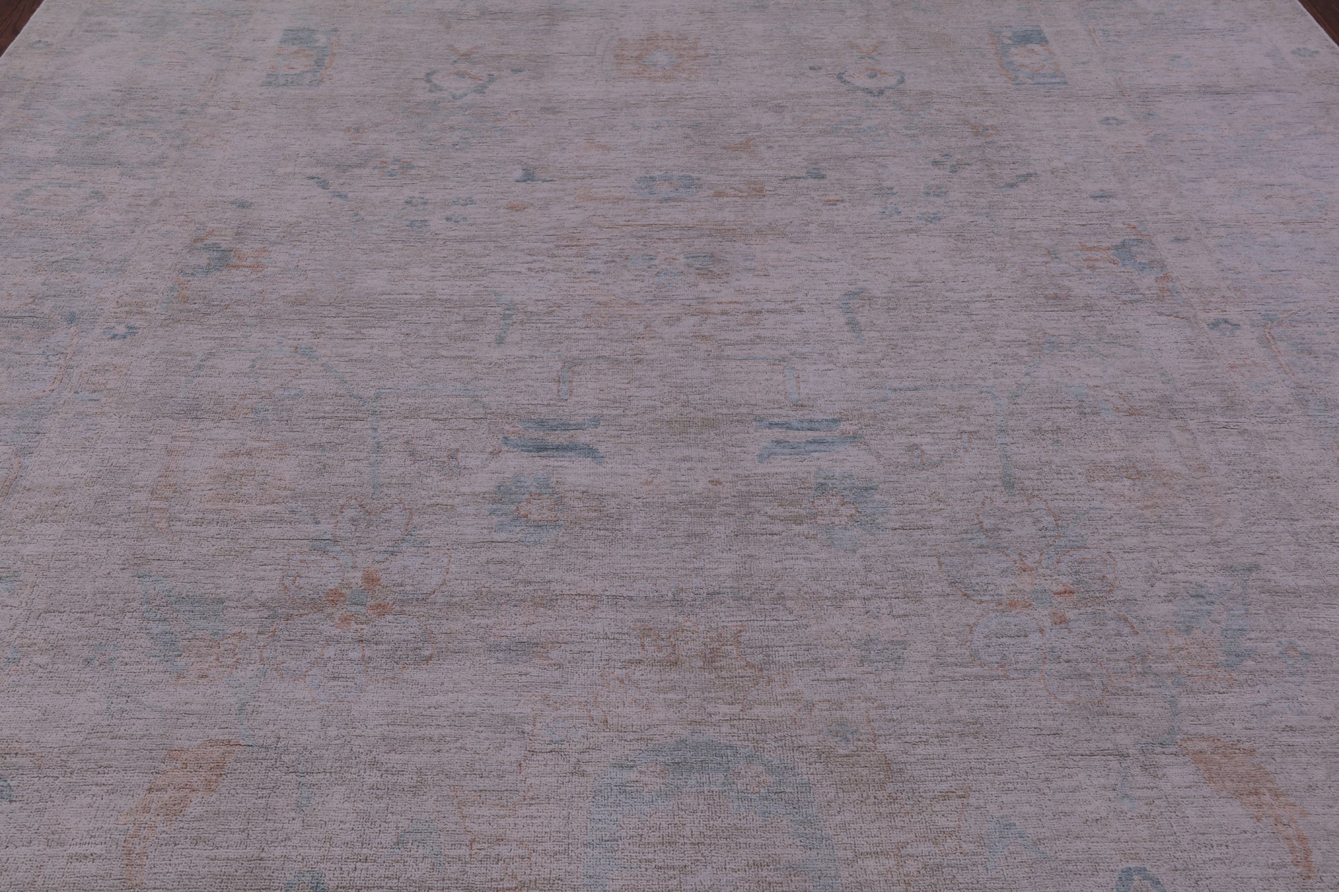 Ivory Turkish Oushak Hand Knotted Wool Rug - 8' 11" X 12' 0" - Golden Nile