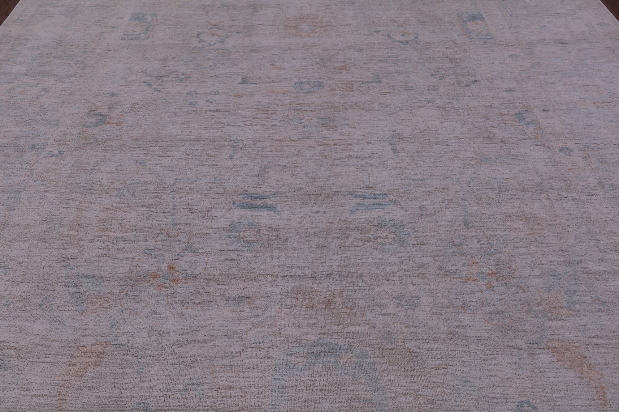 Ivory Turkish Oushak Hand Knotted Wool Rug - 8' 11" X 12' 0" - Golden Nile