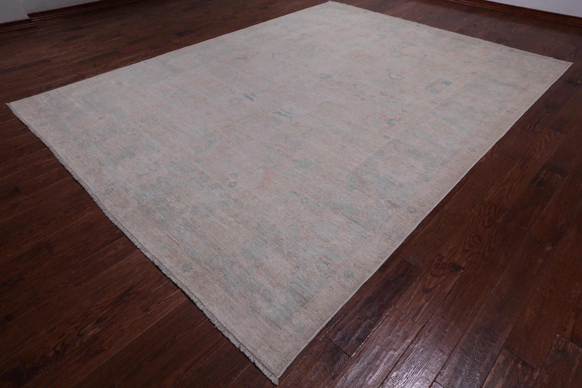 Ivory Turkish Oushak Hand Knotted Wool Rug - 8' 11" X 12' 0"