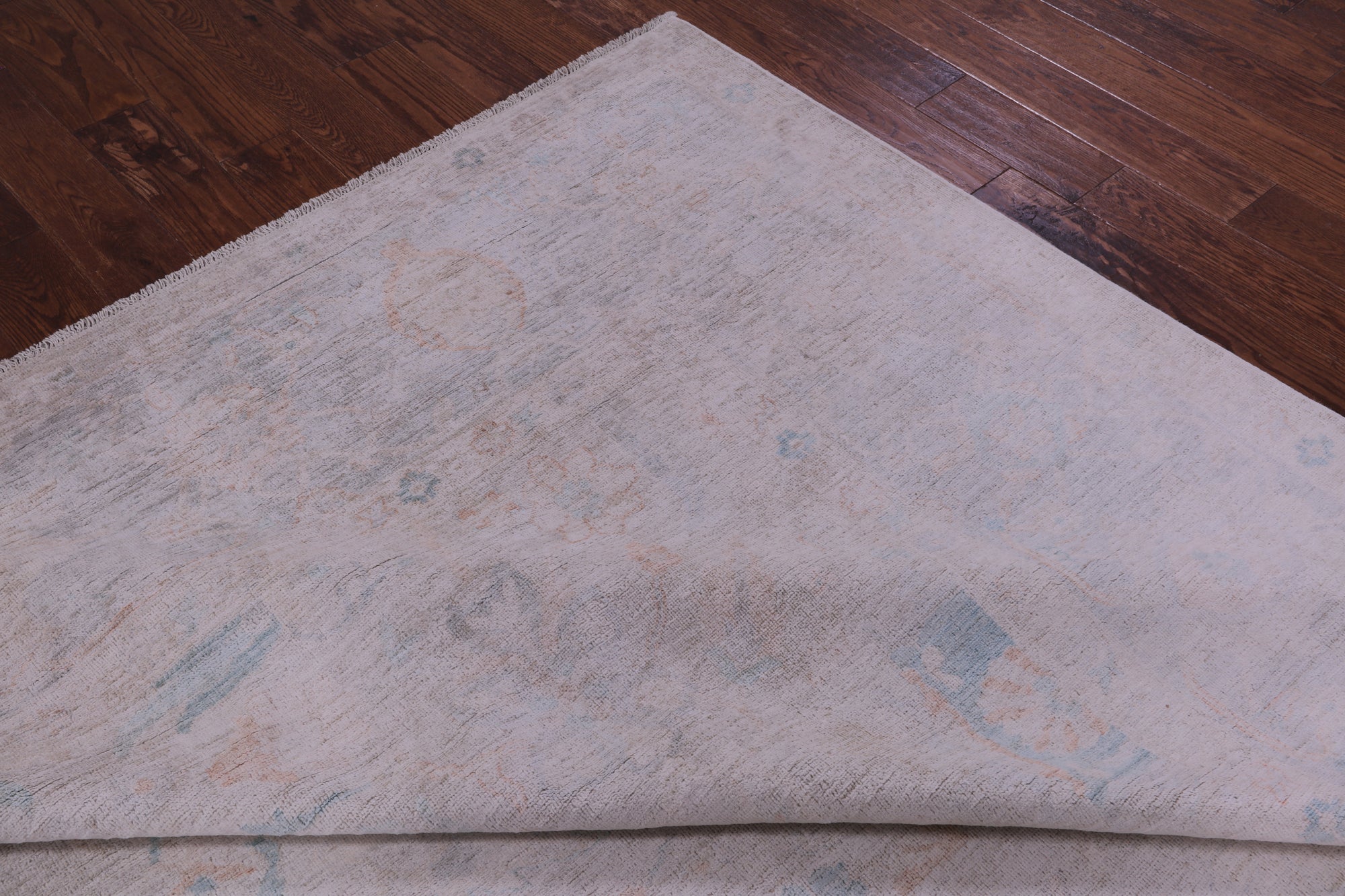 Ivory Turkish Oushak Hand Knotted Wool Rug - 8' 11" X 12' 0" - Golden Nile