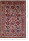 Super Kazak Hand Knotted Wool Rug - 9' 0" X 12' 9" - Golden Nile