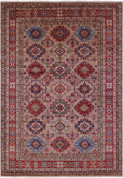 Super Kazak Hand Knotted Wool Rug - 9' 0" X 12' 9" - Golden Nile