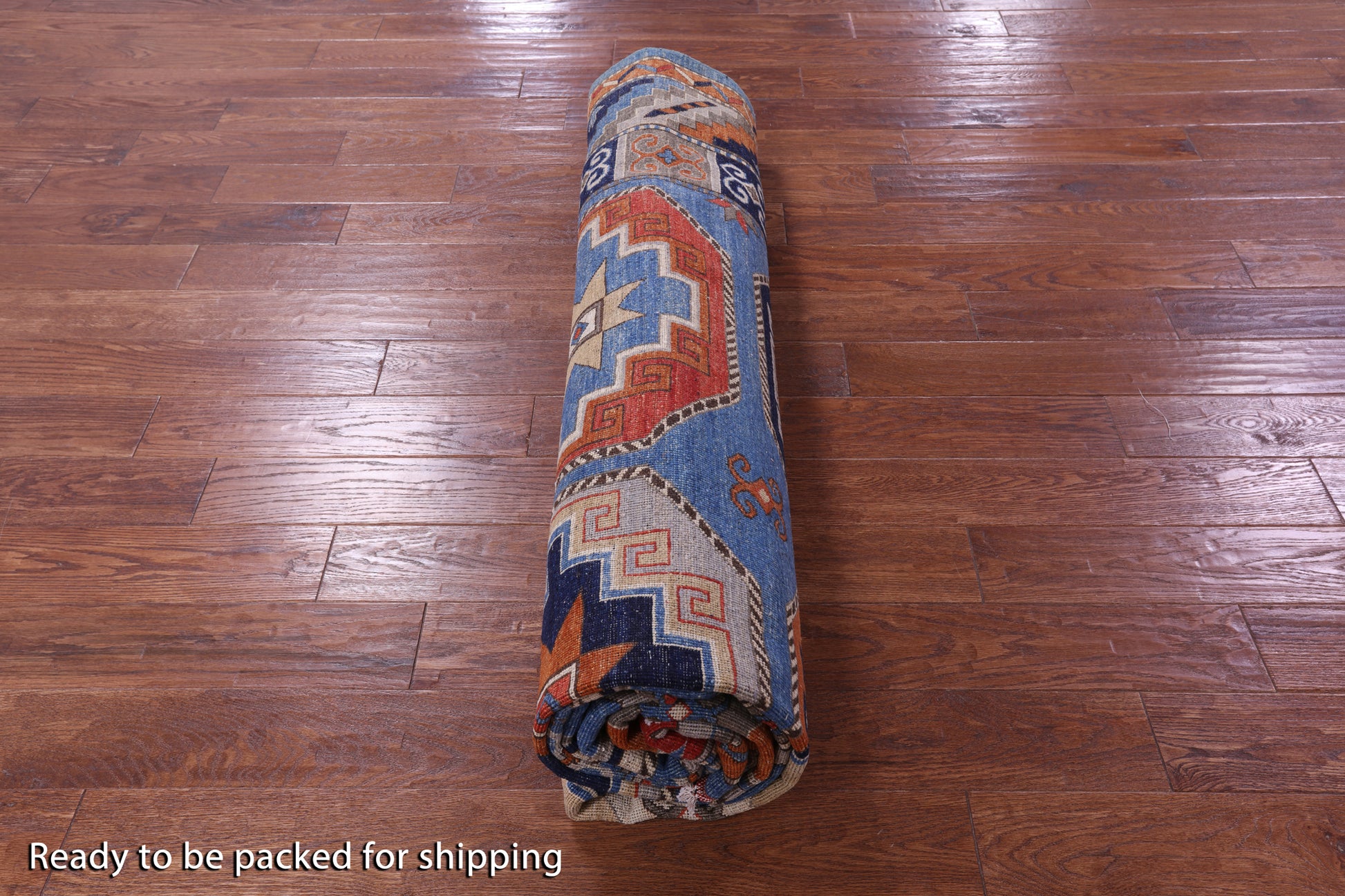 Blue Turkmen Ersari Handmade Wool Rug - 8' 10" X 11' 8" - Golden Nile