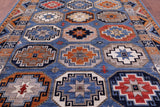 Blue Turkmen Ersari Handmade Wool Rug - 8' 10" X 11' 8" - Golden Nile