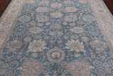 Blue Turkish Oushak Hand Knotted Wool Rug - 7' 11" X 9' 8"