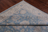 Blue Turkish Oushak Hand Knotted Wool Rug - 7' 11" X 9' 8"