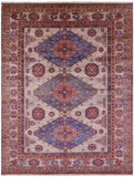 Super Kazak Hand Knotted Wool Rug - 8' 1" X 10' 5" - Golden Nile
