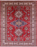 Red Super Kazak Hand Knotted Wool Rug - 10' 4" X 13' 3" - Golden Nile