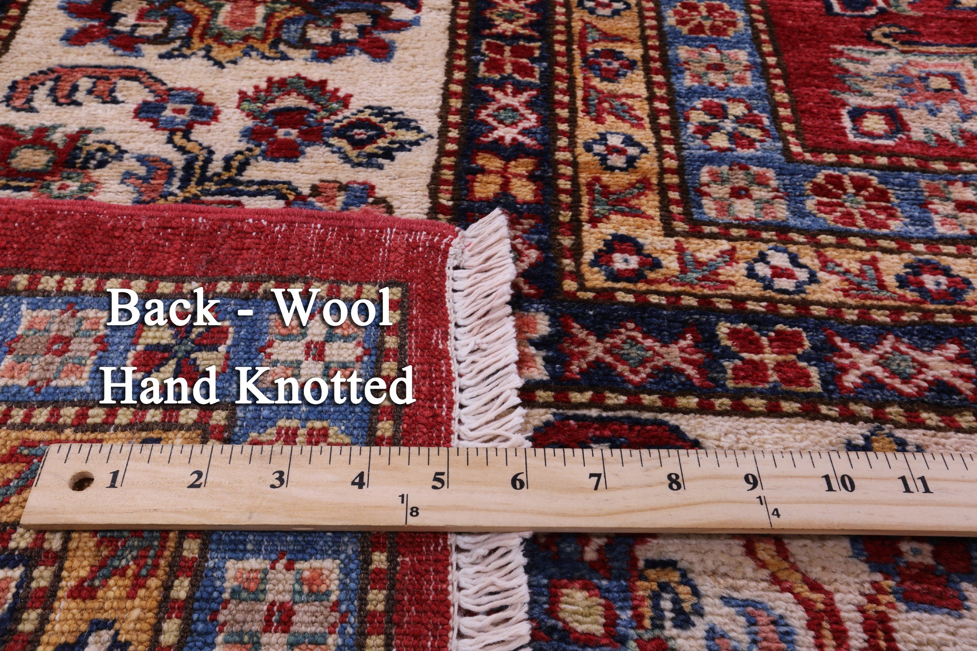 Red Super Kazak Hand Knotted Wool Rug - 10' 4" X 13' 3" - Golden Nile