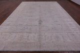 Grey Turkish Oushak Hand Knotted Wool Rug - 11' 4" X 14' 8" - Golden Nile