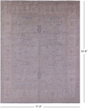 Grey Turkish Oushak Hand Knotted Wool Rug - 11' 4" X 14' 8" - Golden Nile
