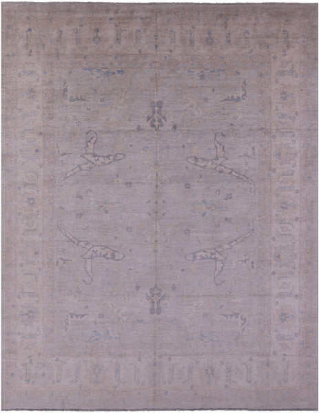 Grey Turkish Oushak Hand Knotted Wool Rug - 11' 4" X 14' 8" - Golden Nile