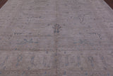 Grey Turkish Oushak Hand Knotted Wool Rug - 11' 4" X 14' 8" - Golden Nile