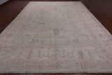 Grey Turkish Oushak Hand Knotted Wool Rug - 11' 4" X 14' 8"