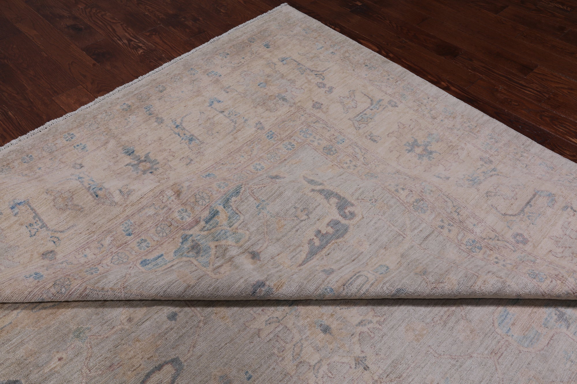 Grey Turkish Oushak Hand Knotted Wool Rug - 11' 4" X 14' 8"
