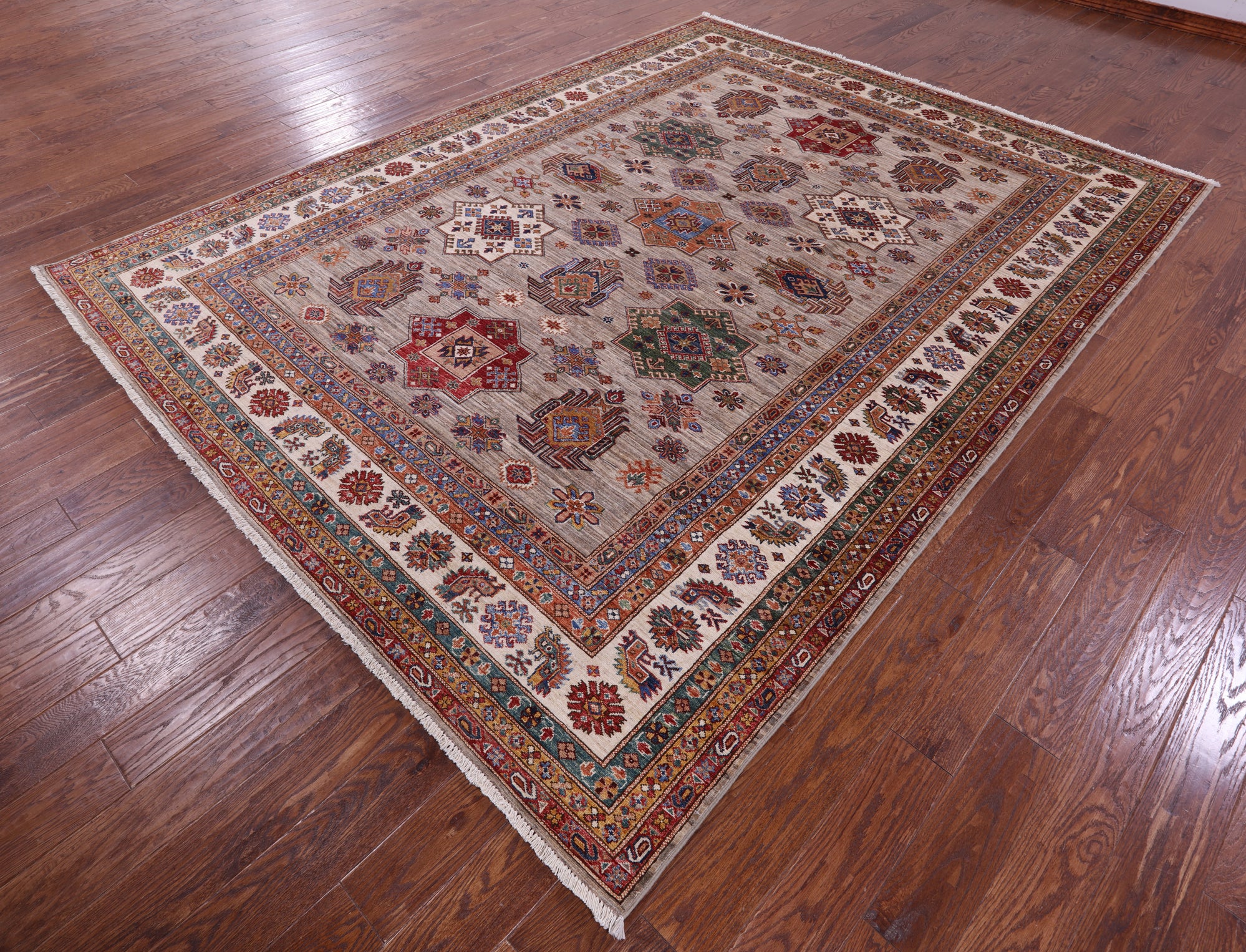 Super Kazak Handmade Wool Rug - 8' 1" X 10' 6" - Golden Nile