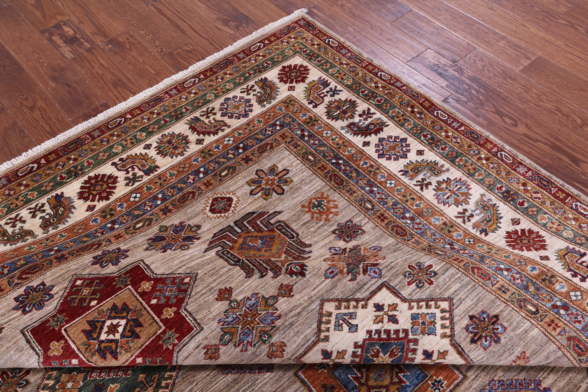 Super Kazak Handmade Wool Rug - 8' 1" X 10' 6" - Golden Nile