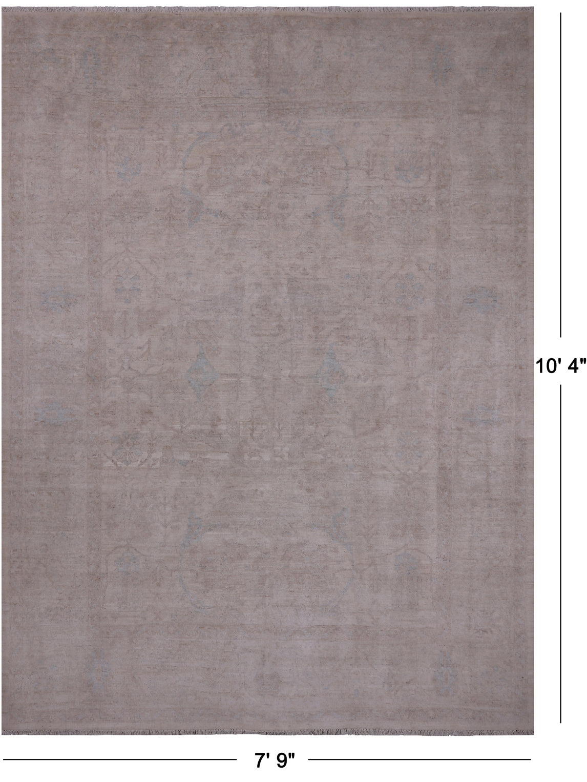 Ivory Turkish Oushak Hand Knotted Wool Rug - 7' 9" X 10' 4"