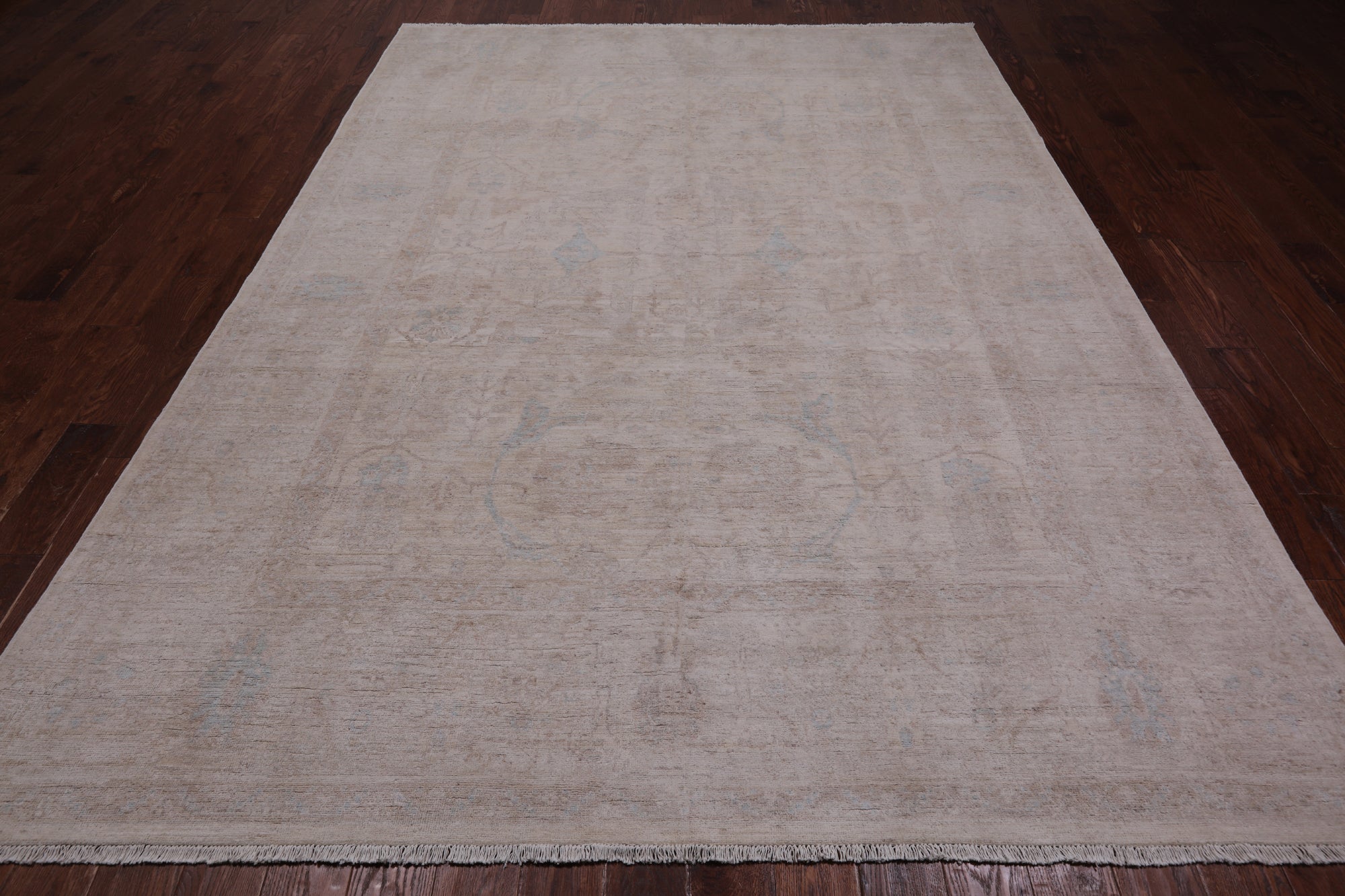 Ivory Turkish Oushak Hand Knotted Wool Rug - 7' 9" X 10' 4"