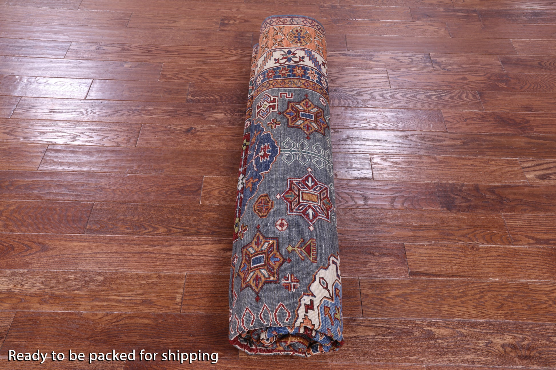 Super Kazak Hand Knotted Wool Rug - 8' 11" X 12' 1" - Golden Nile