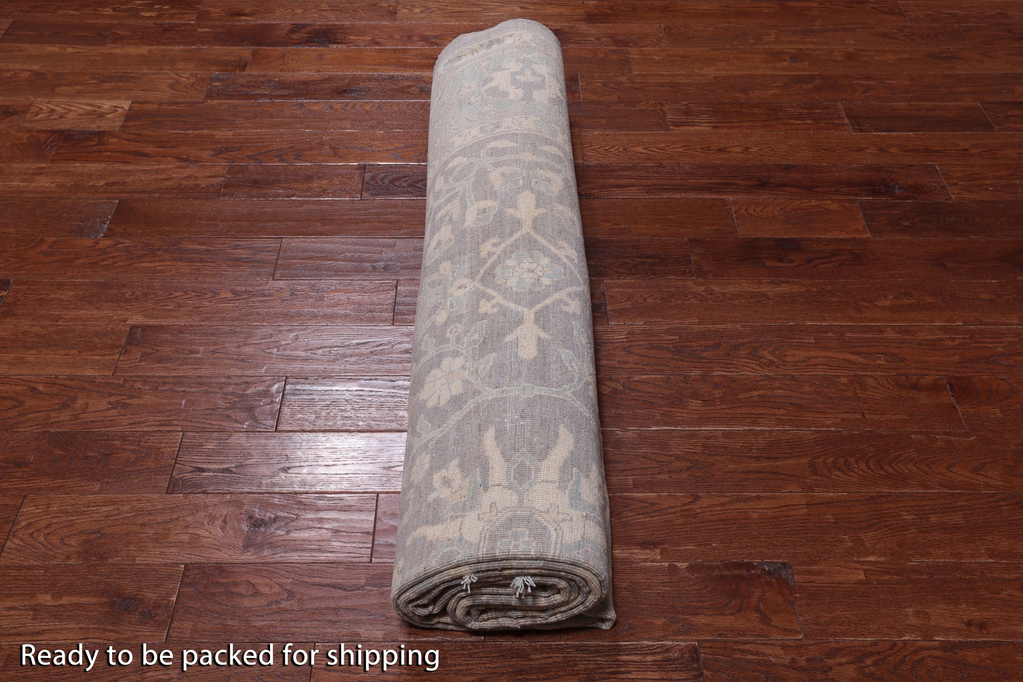 Grey Turkish Oushak Hand Knotted Wool Rug - 9' 0" X 12' 1"