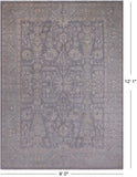 Grey Turkish Oushak Hand Knotted Wool Rug - 9' 0" X 12' 1"