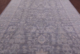 Grey Turkish Oushak Hand Knotted Wool Rug - 9' 0" X 12' 1" - Golden Nile