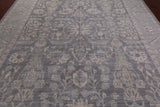 Grey Turkish Oushak Hand Knotted Wool Rug - 9' 0" X 12' 1"