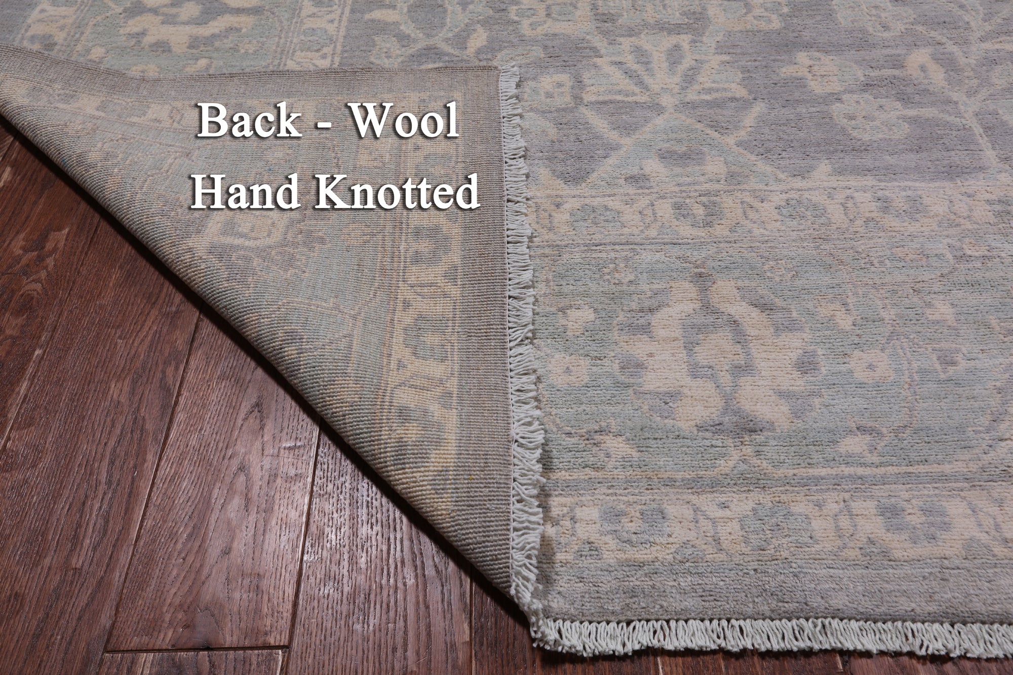 Grey Turkish Oushak Hand Knotted Wool Rug - 9' 0" X 12' 1"