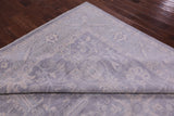 Grey Turkish Oushak Hand Knotted Wool Rug - 9' 0" X 12' 1" - Golden Nile