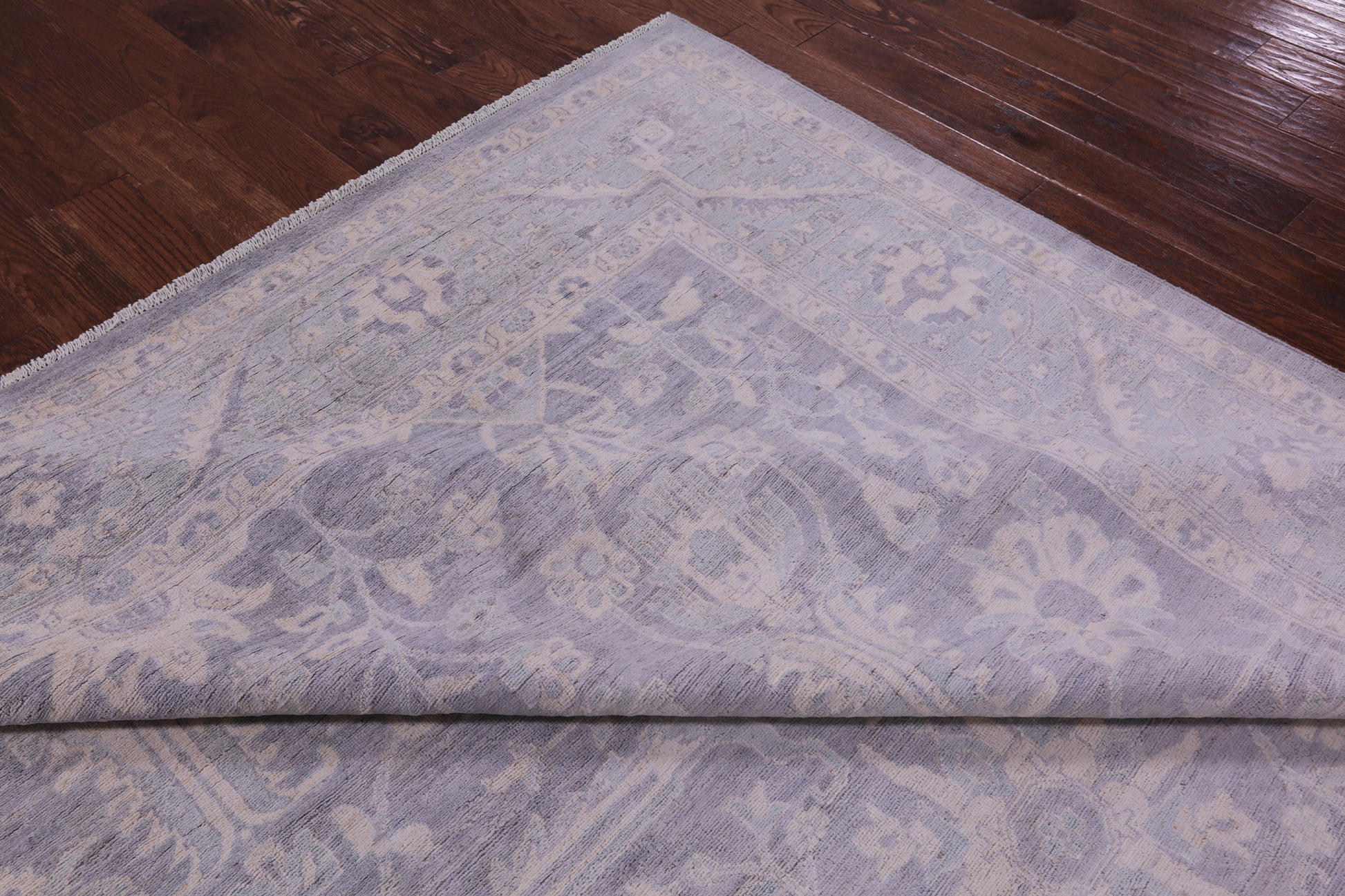Grey Turkish Oushak Hand Knotted Wool Rug - 9' 0" X 12' 1" - Golden Nile