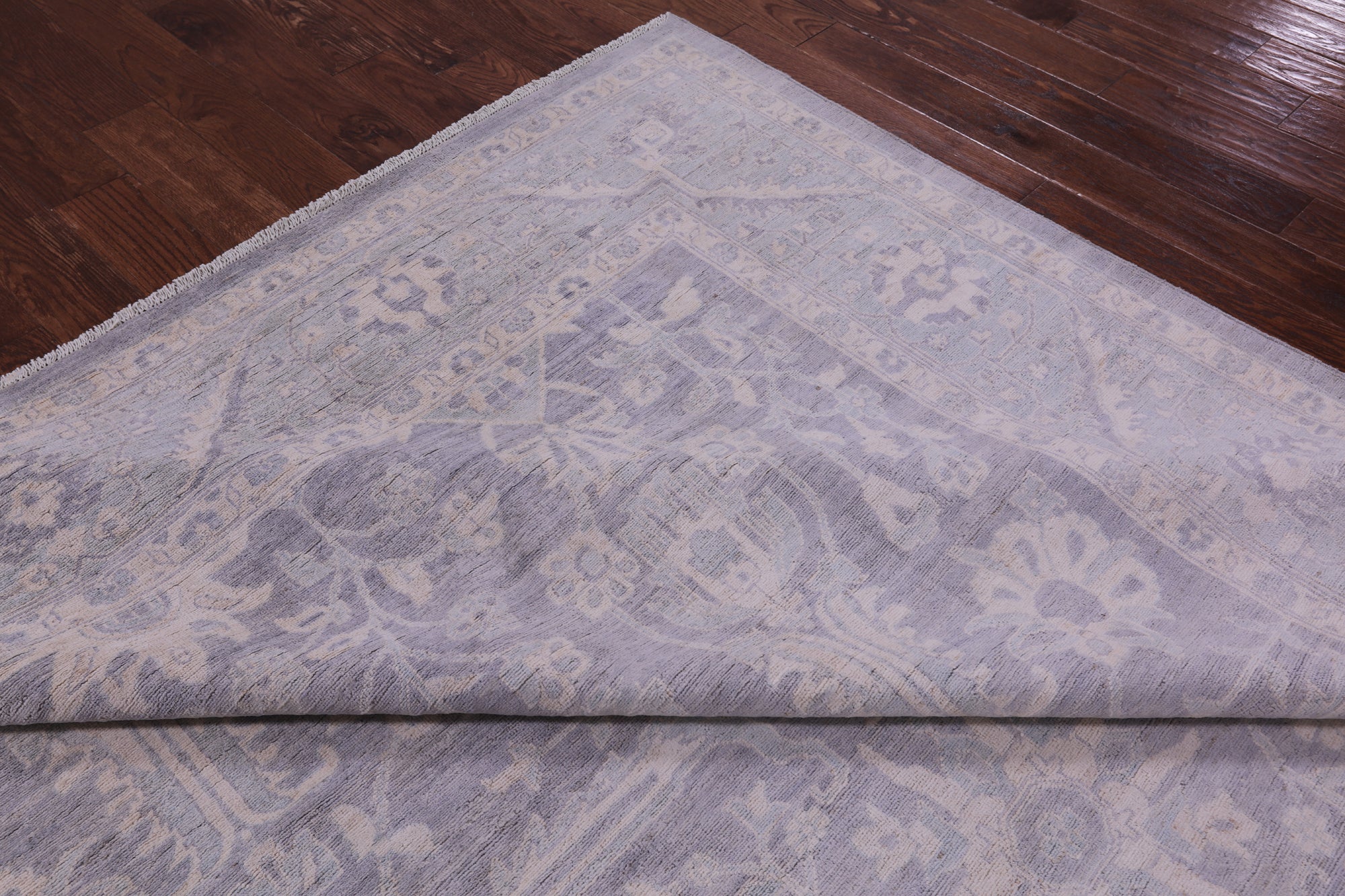 Grey Turkish Oushak Hand Knotted Wool Rug - 9' 0" X 12' 1" - Golden Nile