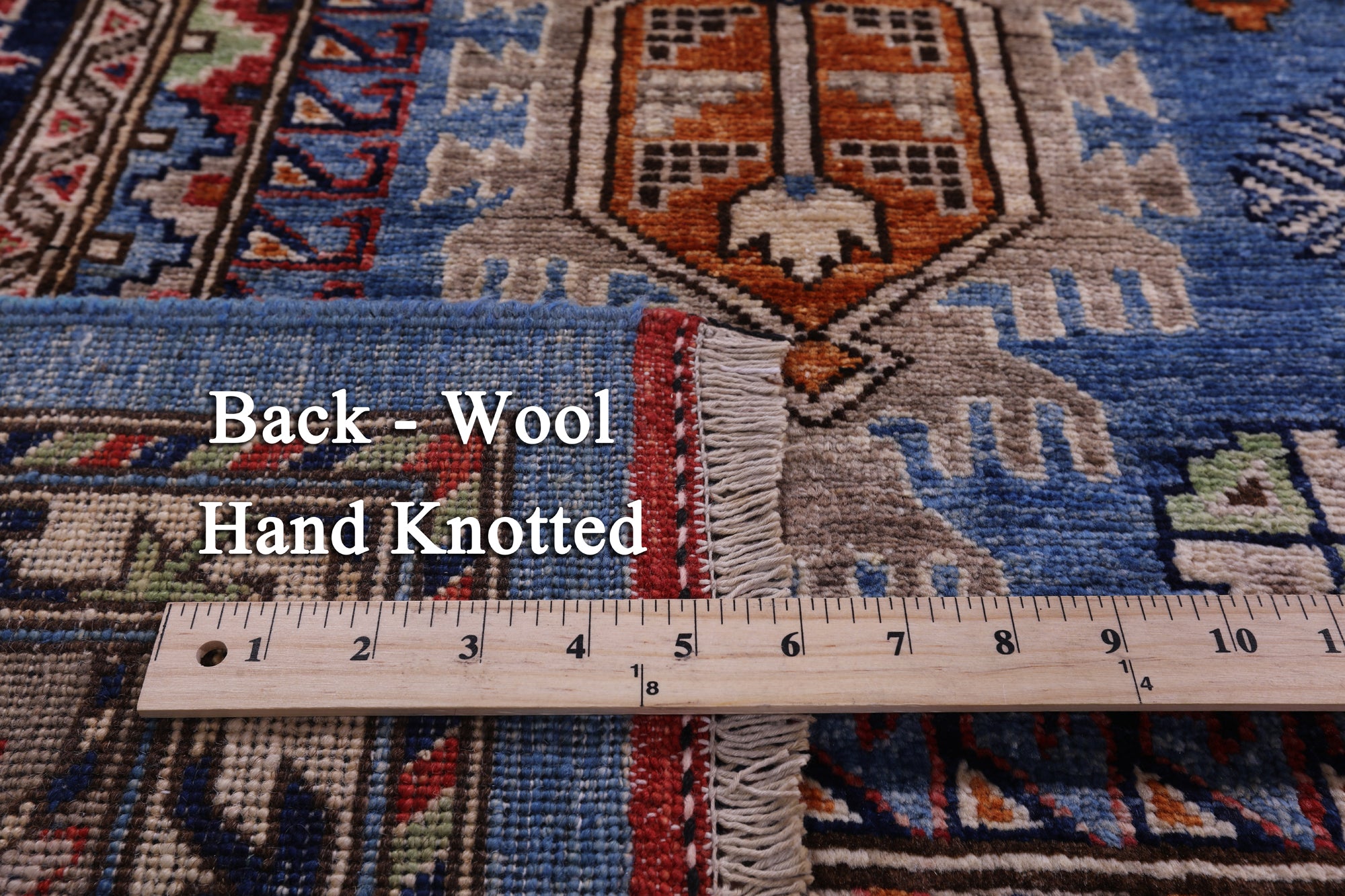 Blue Turkmen Ersari Hand Knotted Wool Rug - 8' 11" X 11' 10" - Golden Nile