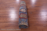 Blue Turkmen Ersari Hand Knotted Wool Rug - 8' 11" X 11' 10" - Golden Nile