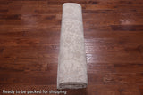 Ivory Turkish Oushak Hand Knotted Wool Rug - 8' 3" X 9' 7"