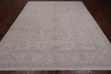 Ivory Turkish Oushak Hand Knotted Wool Rug - 8' 3" X 9' 7"