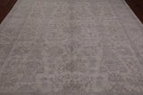 Ivory Turkish Oushak Hand Knotted Wool Rug - 8' 3" X 9' 7"