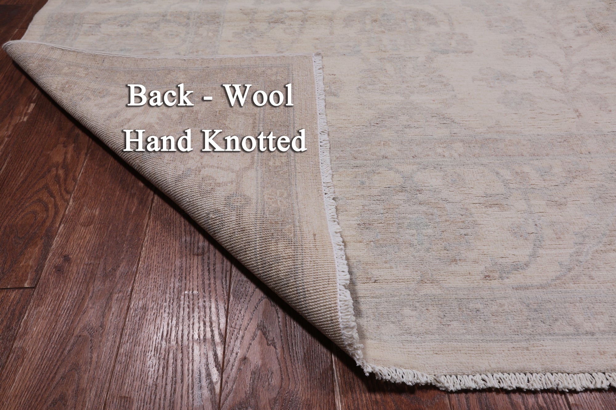 Ivory Turkish Oushak Hand Knotted Wool Rug - 8' 3" X 9' 7"