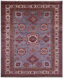 Grey Super Kazak Hand Knotted Wool Rug - 8' 6" X 10' 1" - Golden Nile