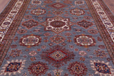 Grey Super Kazak Hand Knotted Wool Rug - 8' 6" X 10' 1" - Golden Nile