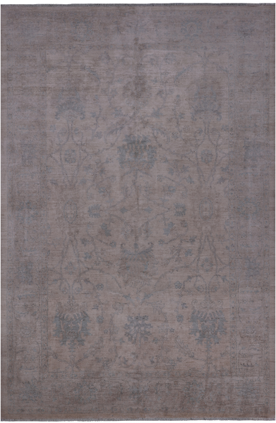 Ivory Turkish Oushak Handmade Wool Rug - 5' 11" X 8' 11"