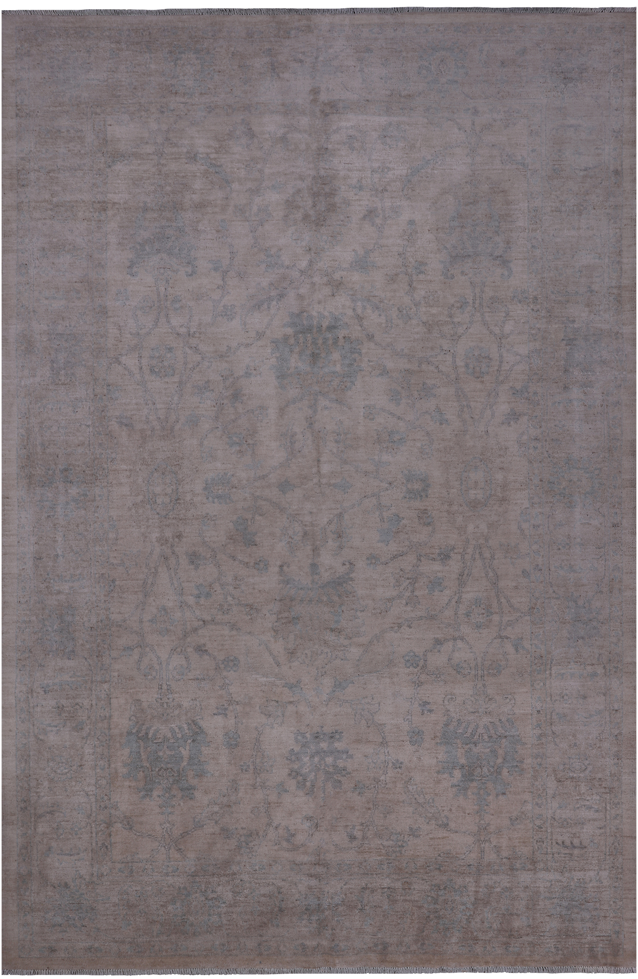 Ivory Turkish Oushak Handmade Wool Rug - 5' 11" X 8' 11"
