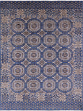 Blue Turkmen Ersari Hand Knotted Wool Rug - 9' 2" X 12' 3" - Golden Nile